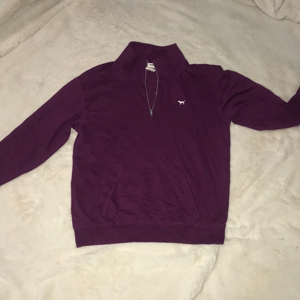 VICTORIA's SECREt/PINK burgundy half-zip